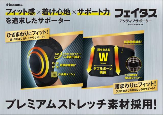 ヒサミツ Hisamitsu フェイタスアクティブサポーター ひざ用 L 2432の