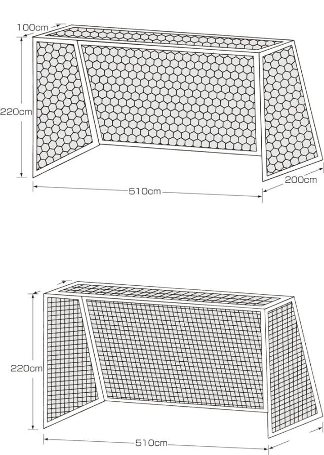 カネヤ KANEYA サッカー ジュニアサッカーネット45 学校 体育 部活動 クラブ活動 授業 練習 器具 備品 用具 用品 ポリエチレン製 ジュニアサッカーゴールサイズ 2枚1組 白色  K3173