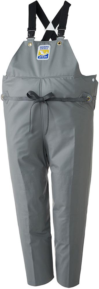 ロゴス LOGOS アウトドア マリンエクセル 胸当付ズボン膝当て付 サスペンダー式 グレー M レインパンツ パンツ ズボン 撥水 防水 耐水 水産業 遠洋・中近海作業 湾岸作業 養殖業 水産加工業  12063213
