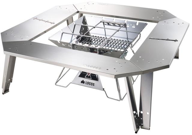 ロゴス LOGOS アウトドア イージーステン囲炉裏テーブル 机 ステンレス 丸洗い 鍋直置き 軽量 耐熱性 キャンプ BBQ 折り畳み  73561001