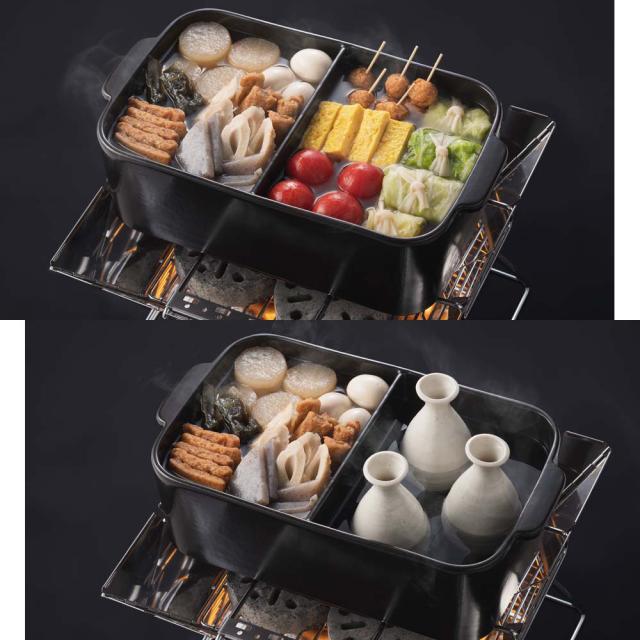 ロゴス LOGOS アウトドア 仕切おでん土鍋 木蓋付 81062206