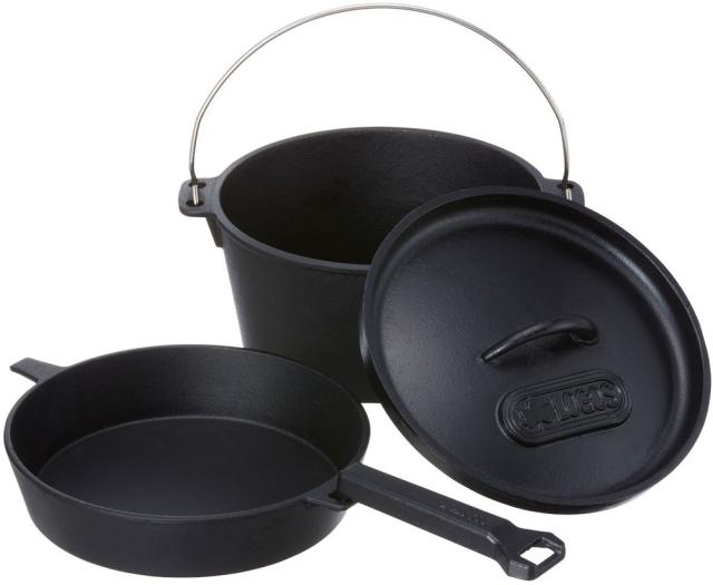 ロゴス LOGOS アウトドア ダッチオーブン&スキレット 9インチ バッグ付き  81062237