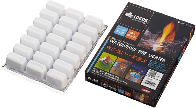 ロゴス LOGOS アウトドア 防水ファイヤーライター 着火剤 完全防水仕様 火おこし 火種 焚き火 一発着火 高火力 長時間燃焼 キャンプ バーベキュー 防災 災害対策 停電対策  83010000