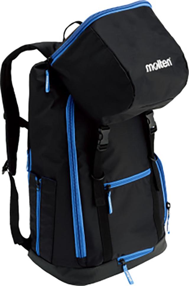 モルテン molten サッカー バックパック サッカー用 ブラック ブルー 青 40L ボール収納 スパイク収納 シューズ収納 通学 部活 バレー バスケ バッシュ 大容量 スパイク サッカー  LF0013KB