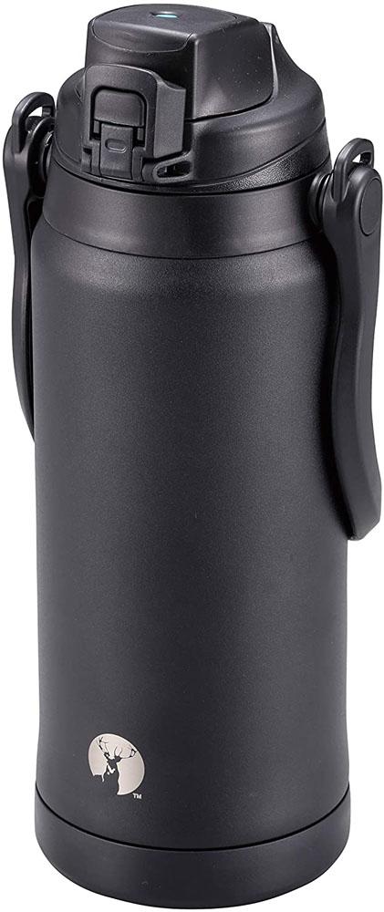 キャプテンスタッグ CAPTAIN STAG アウトドア NEW HDウォータージャグ2300 ブラック 水筒 ジャグ ステンレス ワンタッチ 大容量 真空二重構造   UE3500