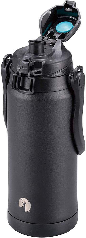 キャプテンスタッグ CAPTAIN STAG アウトドア NEW HDウォータージャグ2300 ブラック 水筒 ジャグ ステンレス ワンタッチ 大容量 真空二重構造   UE3500_1