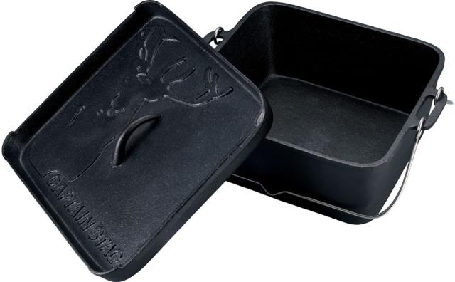 キャプテンスタッグ CAPTAIN STAG アウトドア 角型ダッチオーブン25cm  UG3071