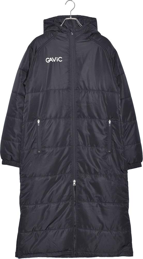 ガビック GAViC サッカー 中綿ベンチコート ウィンドブレーカー ジャケット アウター 上着 防寒 軽量 ロゴ ワンポイント 練習 トレーニング 移動 観戦 部活 クラブ サークル チーム  GA3113 BLK