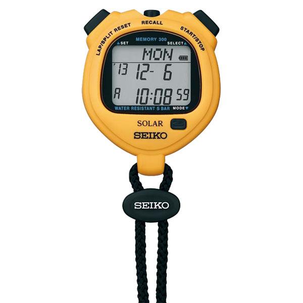 セイコー SEIKO SOLER STANDARD イエロー 体育 競技一般用 ストップウオッチ ソーラー充電 タイマー 計測 ラップタイム スプリット 二段表示 サウンドオフ機能  SVAJ003