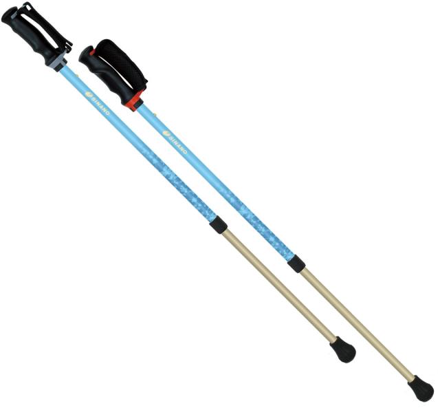 シナノ SINANO あんしん2本杖 ブルー 対応身長127-181cm ウォーキングポール 杖 転倒予防 ふらつき予防 介護 リハビリ  650190