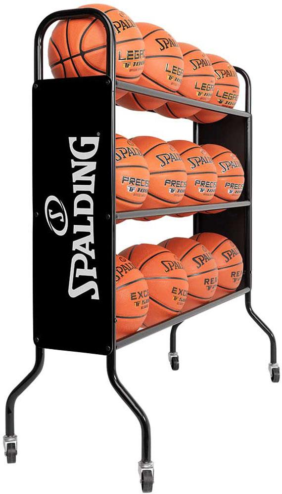 スポルディング SPALDING バスケット ボールラック 12 グッズ 6864SP 12球収納 家庭用 体育館 バスケットボール 7号球 バスケ部 自主練習 ボール棚 車輪 バスケ用品 体育館備品  6864SP