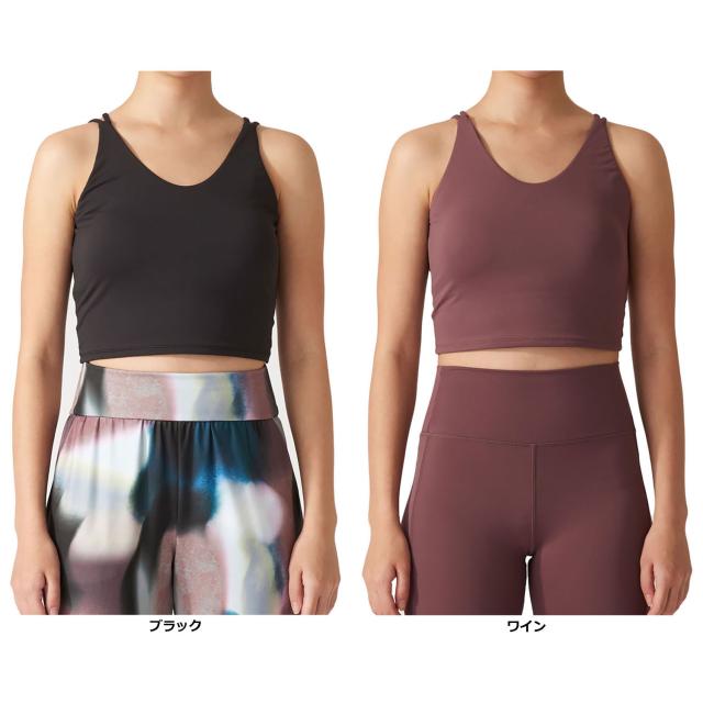 リアルストーン RealStone ミディアムトップ 日本製 ヨガ ピラティス トレーニング ジム フィットネス 宅トレ ウエア ウエストライン隠れる丈 カップ付き 1枚で着用可 軽量感  RFL019T