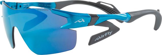 エアフライ Airfly エアフライ Airfly 鼻パッドがないスポーツサングラス AF-302 C-35SP アクアブルー メンズ レディース ジャストフィット 3点留め 熱中症対策  AF302C35SP