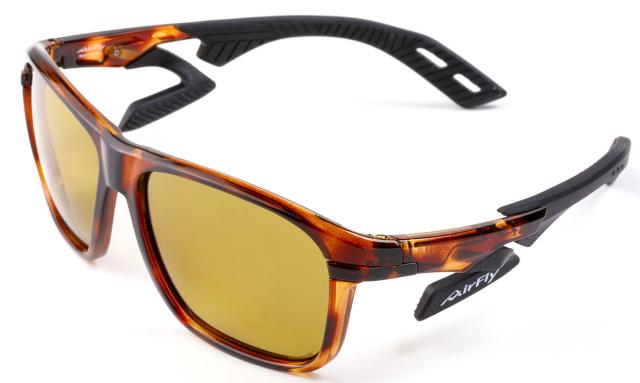 エアフライ Airfly AF-402マルチパーパス偏光グリーンレンズ組込みセット トータスシェル×偏光グリーン 世界特許取得 鼻パッド無し サングラス 反射光 軽量 熱中症対策  AF402C3PR