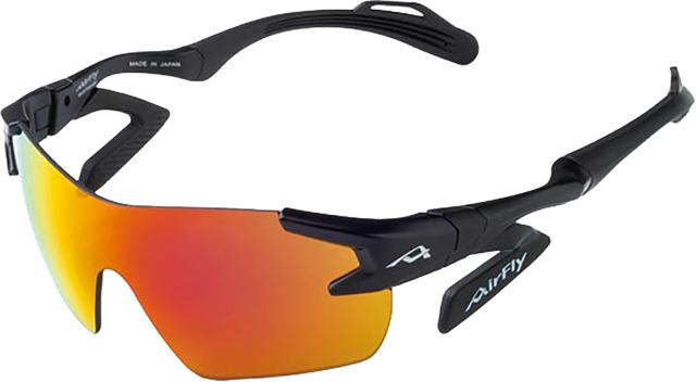 エアフライ Airfly 鼻パッドのないスポーツサングラス AF-901 C-1K BLACK MATT 可視光線透過率14 UVカット率99以上 キッズ 子供 メガネ 熱中症対策  AF901C1K