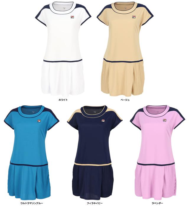 フィラ FILA テニス ワンピース レディース ウェア テニスウェア 半袖 バックホールメッシュ 吸水 吸湿 速乾 UV 部活 練習 トレーニング 部活 練習 トレーニング  VL2919の通販は 9,086円