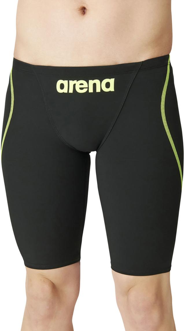 アリーナ arena スイミング メンズ 競泳用水着 ハーフスパッツ スイムウエア 男性 大人 水泳 試合 レース プール トレーニング 練習 WA FINA 承認 公式 大会 試合 部活動  ARN1011M BKYL