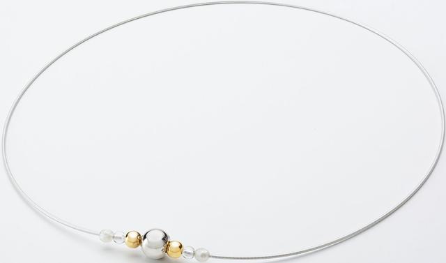 ファイテン Phiten RAKUWAネックレスワイヤー ミラーボール シルバー/ゴールド  TG929053