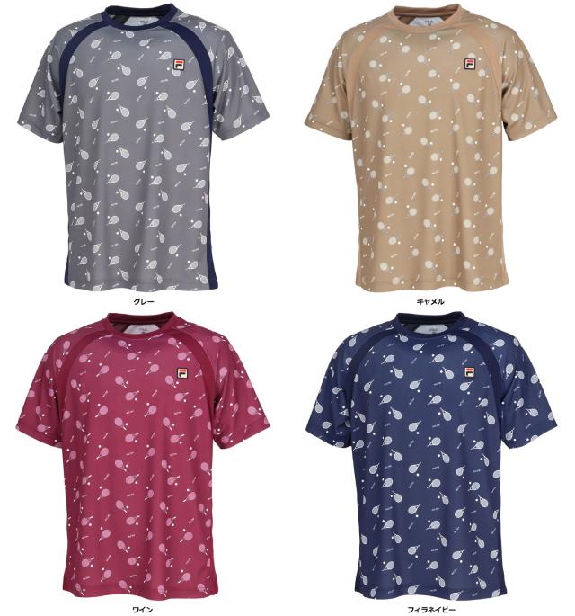 フィラ FILA テニス ゲームシャツ メンズ ウェア テニスウェア 半袖 バックホールメッシュ ヘリテージライン 吸水 吸湿 速乾 UV 部活 練習 トレーニング トレーニングウェア VM5704の通販は