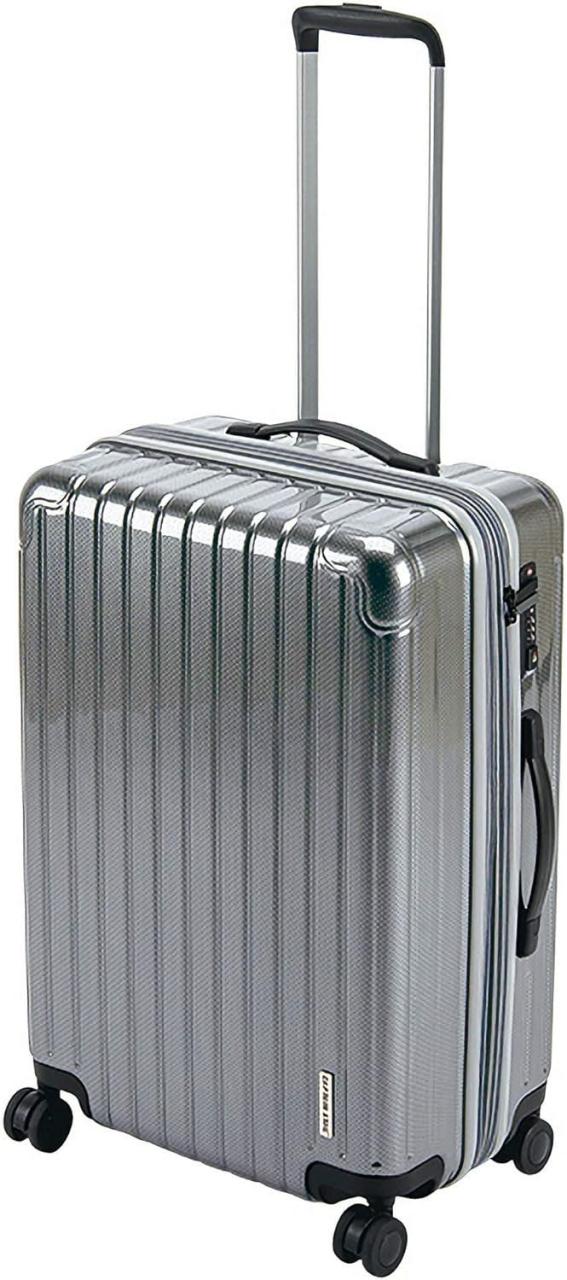 キャプテンスタッグ CAPTAIN STAG アウトドア パルティール スーツケース TSAロック付きWFタイプ M シルバー キャリーバッグ 旅行 出張 超軽量 傷に強い ダブルホイール 静音 360度回転キャスター  UV0077