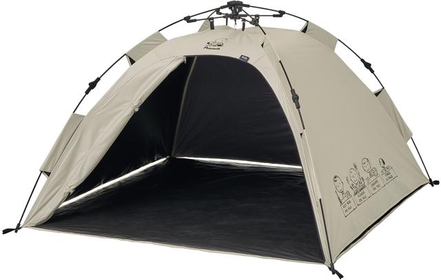 ロゴス LOGOS アウトドア SNOOPY PEANUTS 75YEARS ソーラー Q-TOP フルシェード UVカット 遮光 ワンタッチ 日よけ スヌーピー ピーナッツ 誕生75周年  86001132