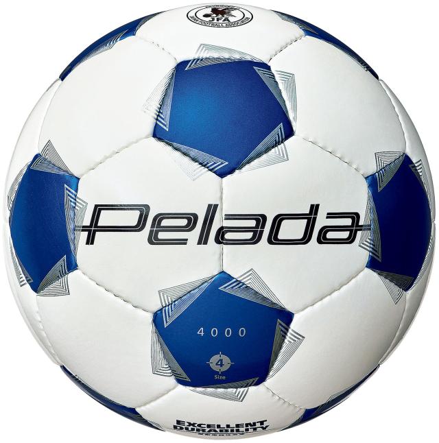 モルテン molten サッカー ペレーダ 4000 4号 白青 ホワイト 4号球 サッカーボール フットボール 検定球 公式球 グラウンド 小学生 人工皮革 練習 クラブ 部活 スクール  F4K4000WBの通販は