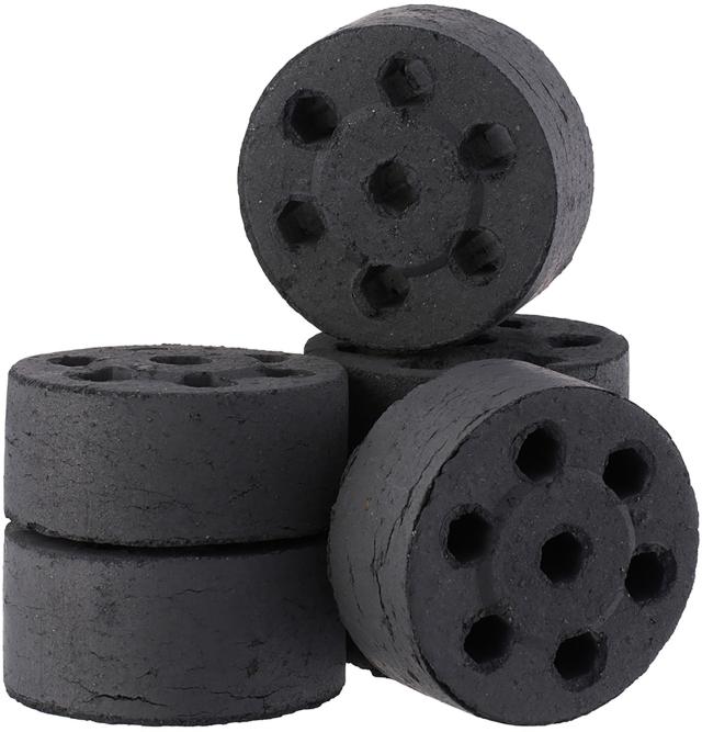 ロゴス LOGOS アウトドア エコココロゴス・ミニラウンド DECO 6 ヤシガラ成型炭 着火剤加工 簡単着火 火おこし不要 BBQ バーベキュー 高火力 長時間持続 30〜45分燃焼  83100116