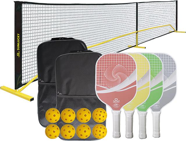 サンラッキー Sunlucky ピックルボールDXセット ラケット パドル バッグ ネット支柱 ボール ニュースポーツ レクリエーション ゲーム イベント リハビリ 介護 学校 体育 授業  PLDX