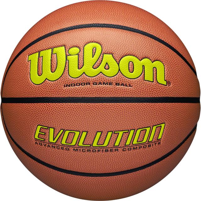 ウイルソン Wilson バスケット EVOLUTION ゲームボール オレンジ/オプティカルイエロー 6号球 NFHS承認 フープ 屋内 女子 中学生 高校生 大学生 一般 NBA 合成皮革 部活 0595XB0603