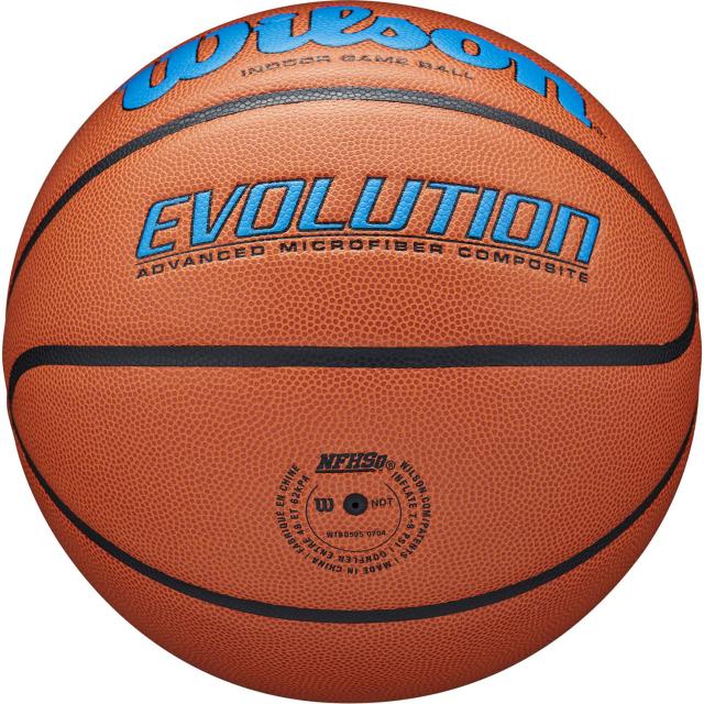 ウイルソン Wilson バスケット EVOLUTION ゲームボール オレンジ/ロイヤル 6号球 NFHS承認 フープ ケイジャー 屋内 女子 中学生 高校生 大学生 一般 NBA 合成皮革 部活 0595XB0604_3