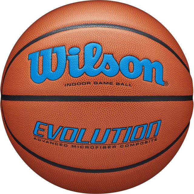 ウイルソン Wilson バスケット EVOLUTION ゲームボール オレンジ/ロイヤル NFHS承認 7号球 フープ ケイジャー 屋内 男子 中学生 高校生 大学生 一般 NBA 合成皮革 部活 0595XB0704