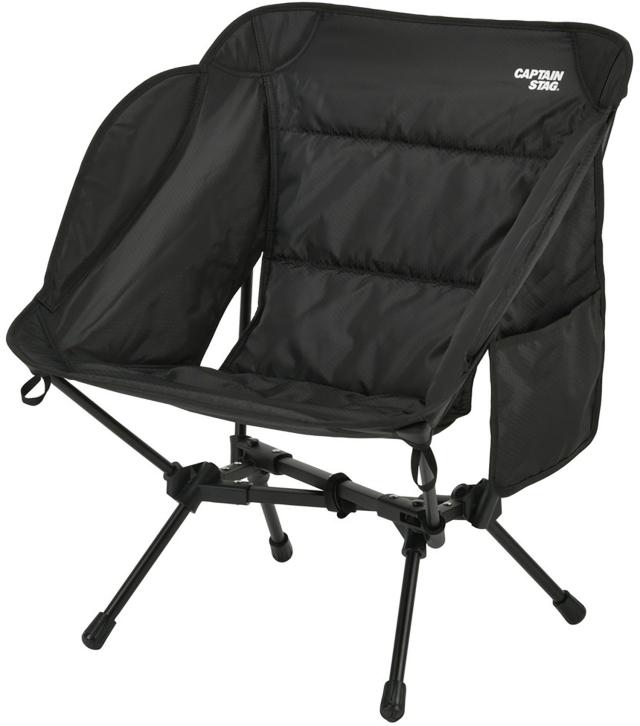 キャプテンスタッグ CAPTAIN STAG アウトドア トレッカー クッションライトチェア ブラック  UC1905