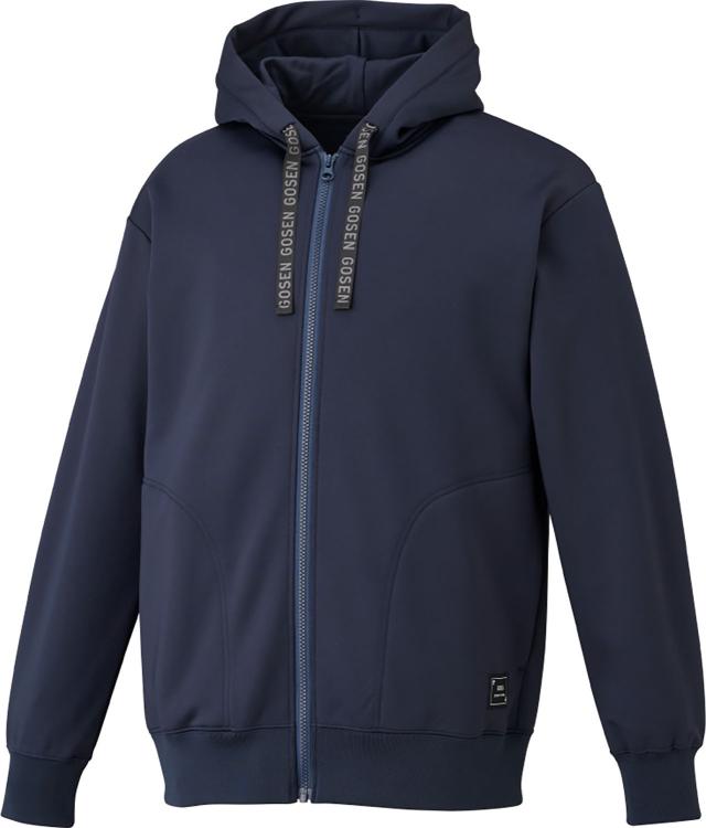 ゴーセン GOSEN テニス 裏起毛ストレッチジップアップパーカー メンズ レディース 男性 女性 トレーナー トップス スウェット フード 練習 トレーニング 移動 部活動 クラブ チーム  W2540