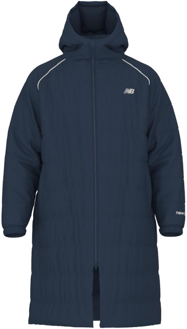ニューバランス New Balance 53 パデッドコート ロング メンズ 男性 コート ジャケット アウター 上着 防寒 保温 ロゴ ワンポイント 観戦 移動着 丈長い 部活動 クラブ チーム  AMJ53173