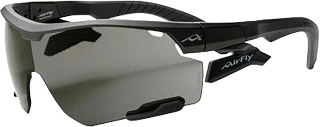 エアフライ Airfly 鼻パッドがないスポーツサングラス AF-30X C-4 ガンメタルマット スポーティシェイプ 7 カーブ 偏光グレーレンズ装着  AF30XC4PG