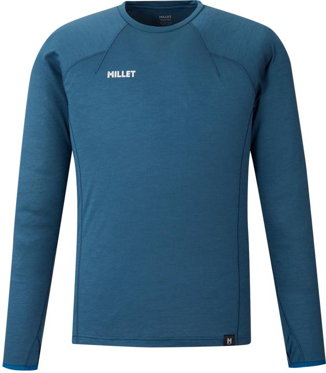 ミレー MILLET アウトドア UBIC WOOL CREW LS M ベースレイヤー ロングスリーブ 長袖 トレッキング アルパインクライミング 速乾性 耐久性 メリノウール 保温 調湿 消臭  MIV03184