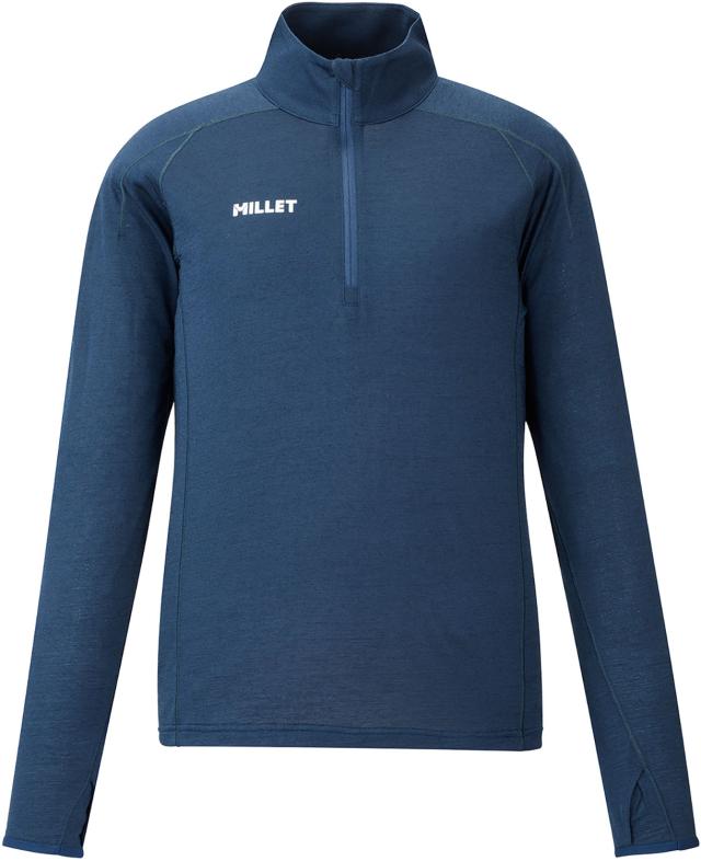 ミレー MILLET アウトドア UBIC WOOL ZIP LS W ベースレイヤー ロングスリーブ 長袖 トレッキング 登山 ハイキング 速乾 耐久性 保温 調湿 防臭 ハーフジップ  MIV03215