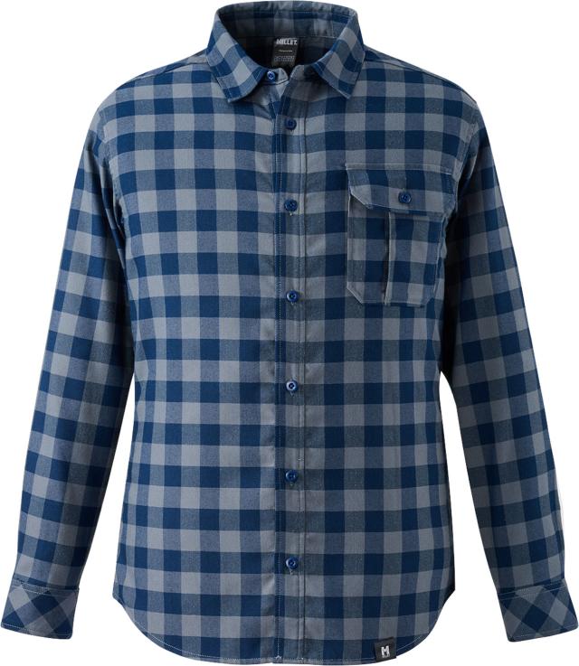 ミレー MILLET アウトドア THERMO CHECK SHIRT LS M 長袖シャツ ロングスリーブ トップス ウェア 保温性 速乾性 軽量性 秋 冬 フランネル 胸ポケット 登山  MIV03136