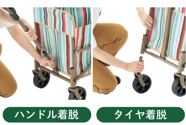 ロゴス LOGOS アウトドア 丸洗いバッグインキャリーカート ブルーストライプ ワゴン ギア 軽量 コンパクト 収納 持ち運び キャンプ レジャー バーベキュー ピクニック 旅行 トラベル  84720746_15