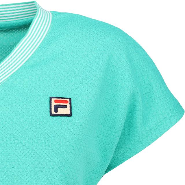 フィラ FILA テニス ゲームシャツ テニスウェア トップス 半袖 レディース ウィメンズ 女性 吸水速乾 UVカット Vネック 紫外線対策 春夏 試合 練習 部活動 クラブ スクール CZ6SGW032_12