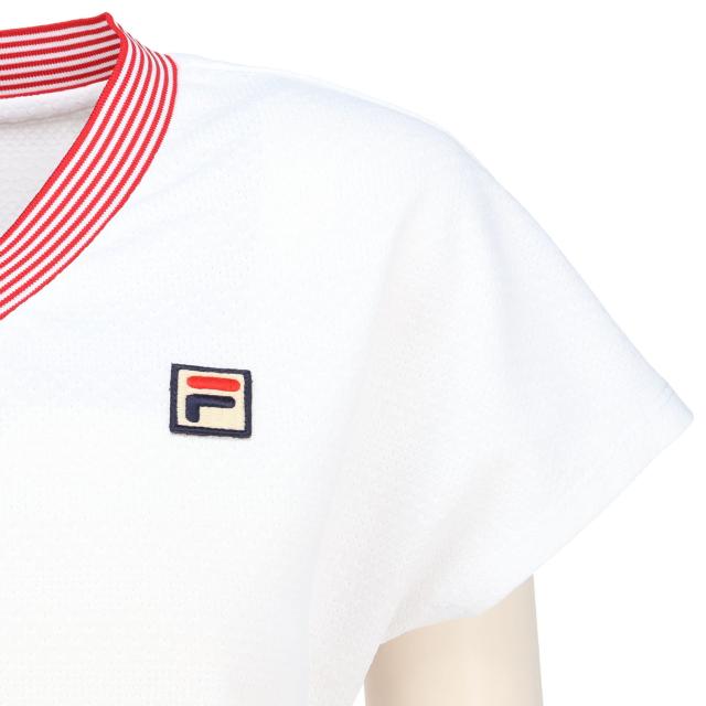 フィラ FILA テニス ゲームシャツ テニスウェア トップス 半袖 レディース ウィメンズ 女性 吸水速乾 UVカット Vネック 紫外線対策 春夏 試合 練習 部活動 クラブ スクール CZ6SGW032_13