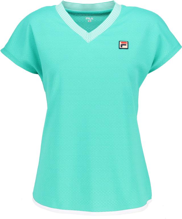 フィラ FILA テニス ゲームシャツ テニスウェア トップス 半袖 レディース ウィメンズ 女性 吸水速乾 UVカット Vネック 紫外線対策 春夏 試合 練習 部活動 クラブ スクール CZ6SGW032_1