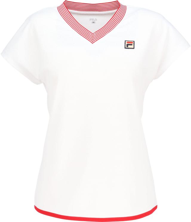 フィラ FILA テニス ゲームシャツ テニスウェア トップス 半袖 レディース ウィメンズ 女性 吸水速乾 UVカット Vネック 紫外線対策 春夏 試合 練習 部活動 クラブ スクール CZ6SGW032_2