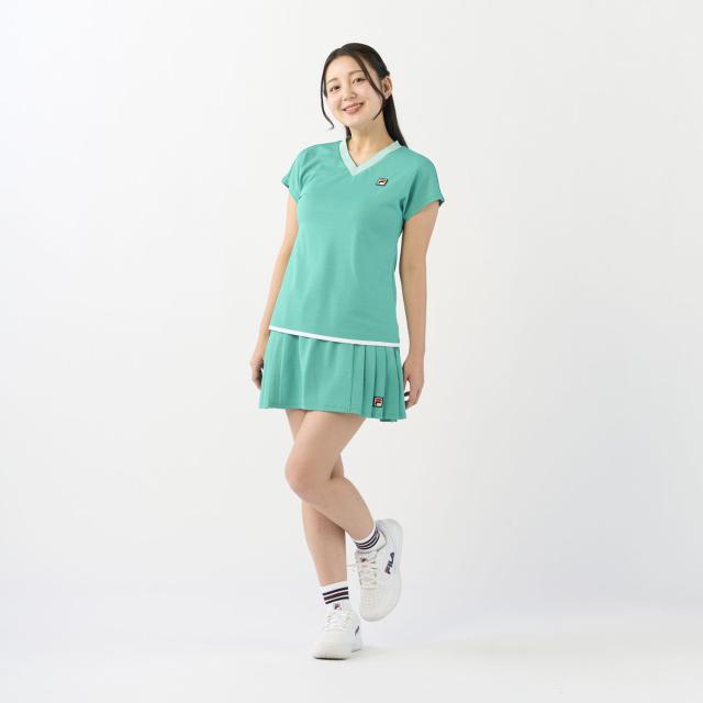 フィラ FILA テニス ゲームシャツ テニスウェア トップス 半袖 レディース ウィメンズ 女性 吸水速乾 UVカット Vネック 紫外線対策 春夏 試合 練習 部活動 クラブ スクール CZ6SGW032_6