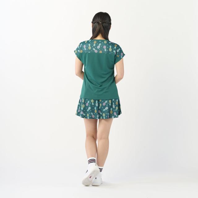 フィラ FILA テニス ゲームシャツ レディース ウィメンズ 女性 テニスウェア Tシャツ トップス 半袖 メッシュ 吸水 速乾 UVカット 汗染み防止 総柄 ワッフル 春夏 涼しい CZ6SGW007_7