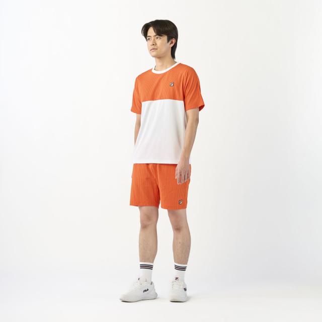 フィラ FILA テニス ハーフパンツ メンズ 男性 テニスウェア 半ズボン ショート丈 ボトムス 吸水 速乾 UVカット 軽量 高機能 ドライ 快適 サッカーストライプ セットアップ CZ6SGM002_6