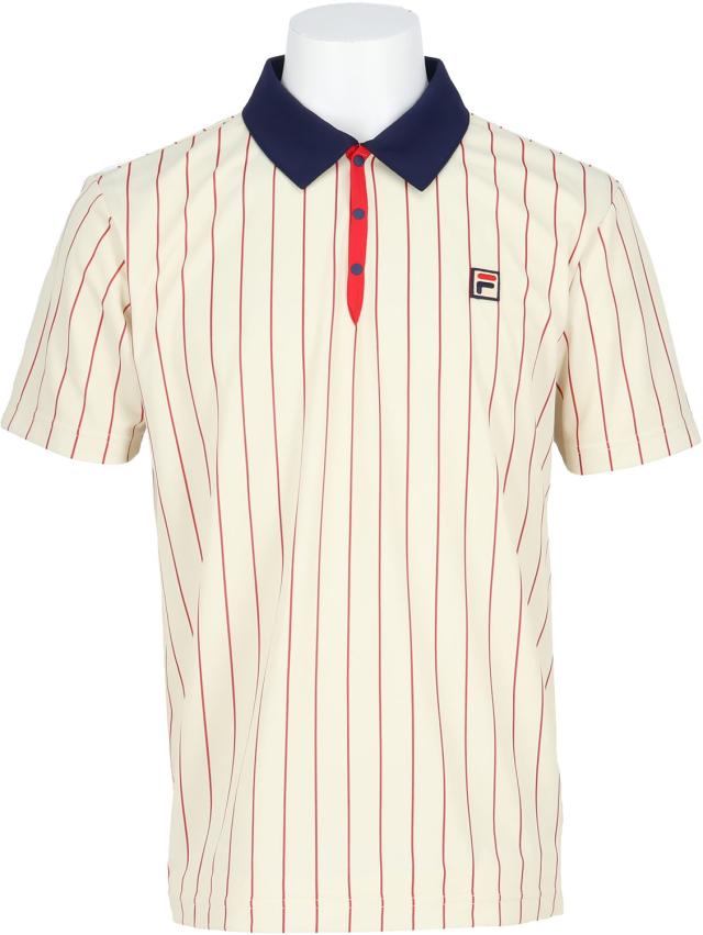 フィラ FILA テニス ゲームポロ メンズ 男性 テニスウェア ポロシャツ トップス 半袖 メッシュ 吸水 速乾 UVカット 軽量 高機能 ドライ ロゴ レトロ 襟付き 春夏 涼しい CZ6SGM004
