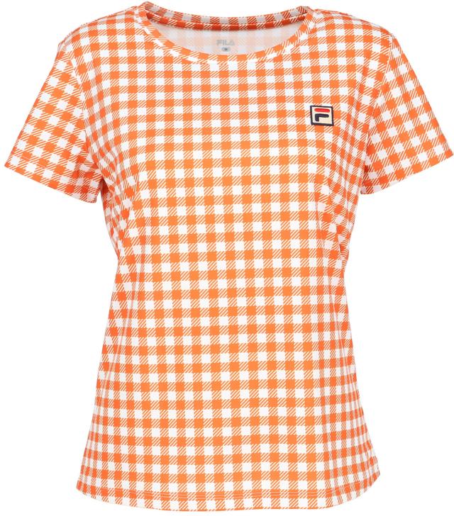 フィラ FILA テニス ゲームシャツ レディース ウィメンズ 女性 テニスウェア Tシャツ トップス メッシュ 吸水 速乾 UVカット 高機能 ドライ ギンガムチェック 総柄 涼しい CZ6SGW013_1