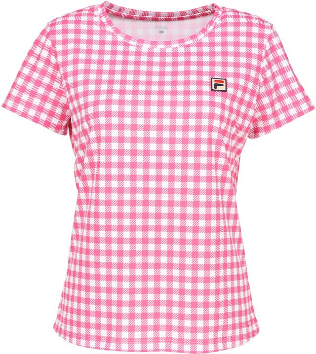 フィラ FILA テニス ゲームシャツ レディース ウィメンズ 女性 テニスウェア Tシャツ トップス メッシュ 吸水 速乾 UVカット 高機能 ドライ ギンガムチェック 総柄 涼しい CZ6SGW013_2