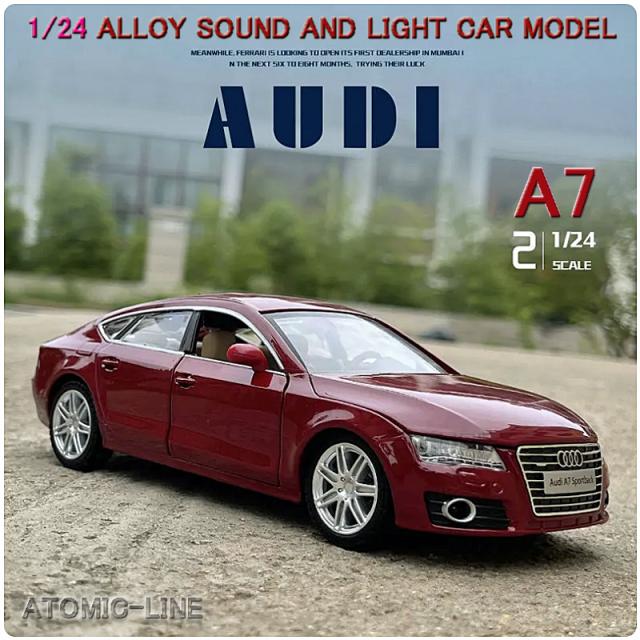 AUDI アウディ A7 1/24 ミニカー 全2色 ライト点灯 エンジンサウンド 合金モデル 模型 ジオラマの通販は 6,280円